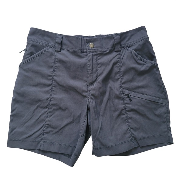 Duluth Trading Co Womens Gray Performance Hiking Shorts Size 12 Zippered Pocket - Picture 1 of 8